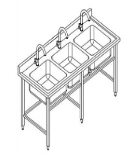 BÀN CÓ 03 CHẬU RỬA